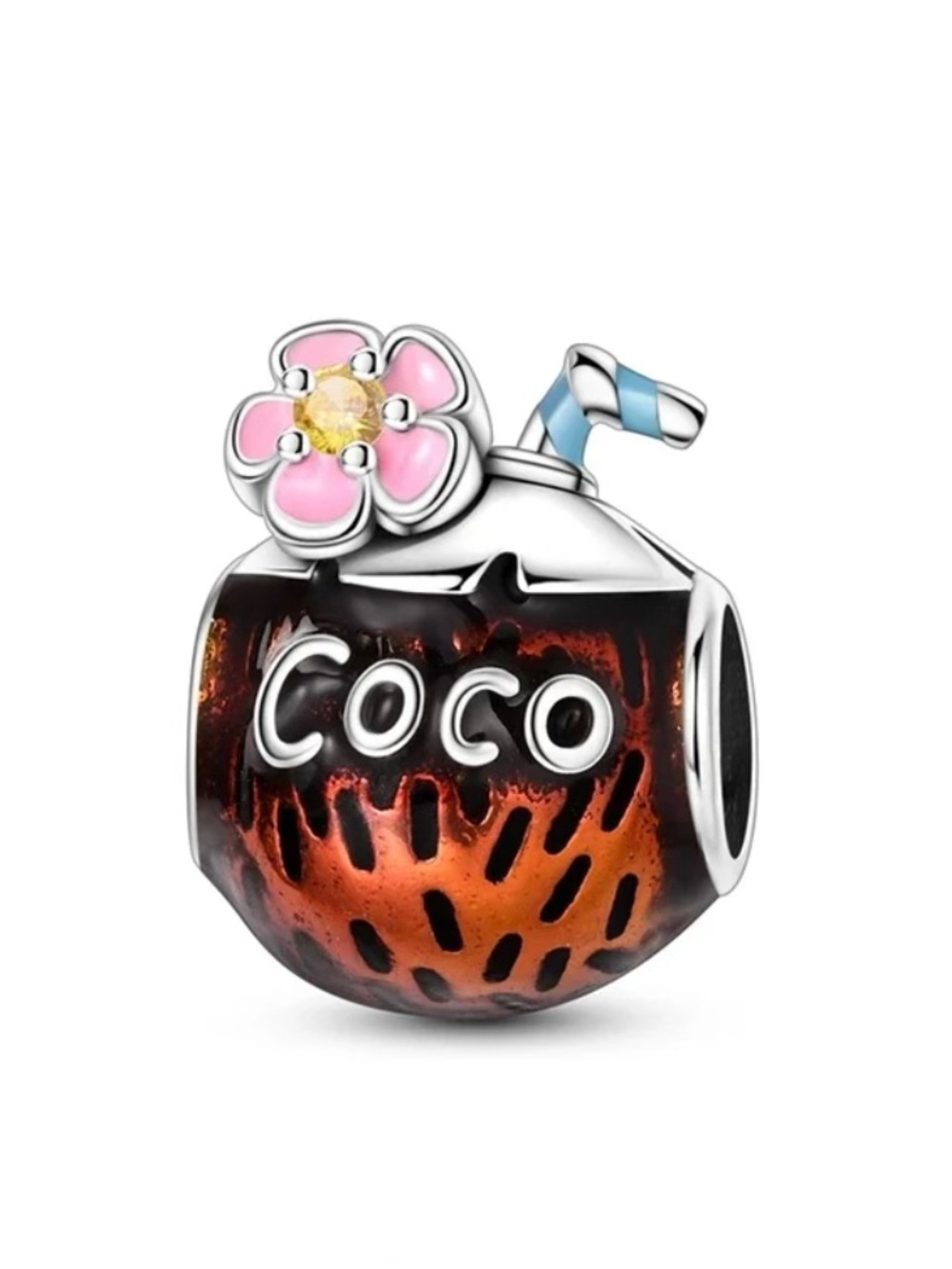S925 Coconut Drink Charm